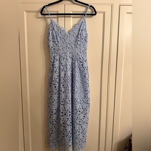 Astr Light Blue Lace Dress